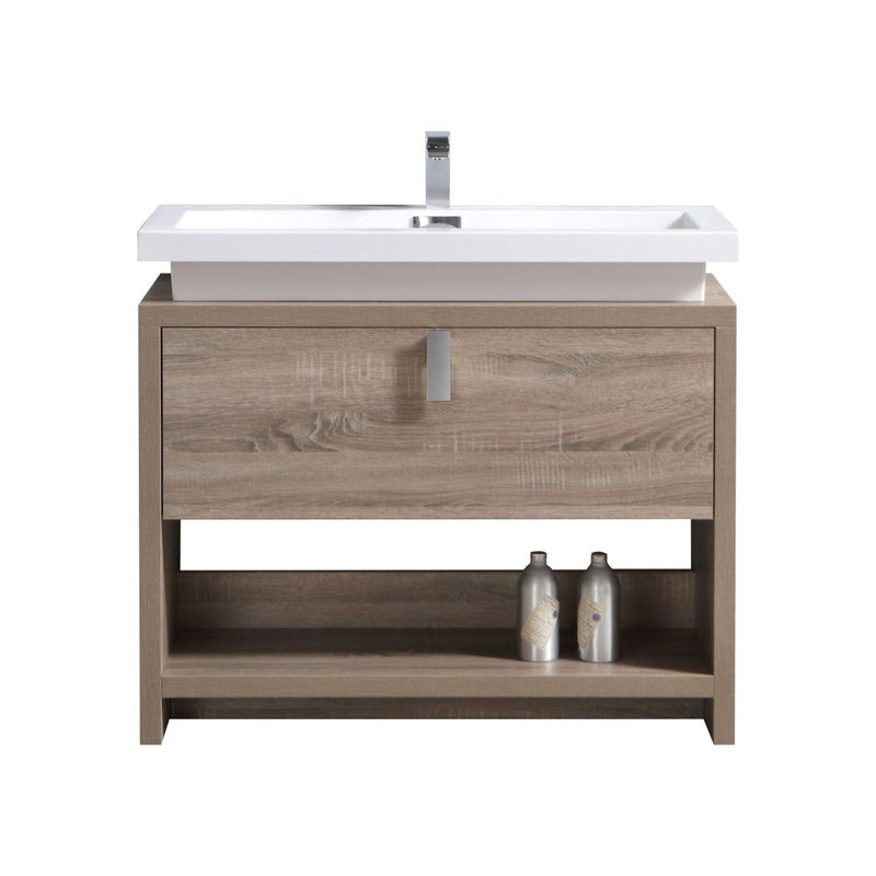 KubeBath Levi 40" Modern Freestanding Bathroom Vanity with Cubby Hole