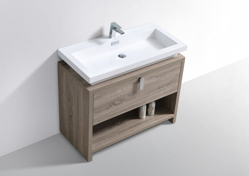 KubeBath Levi 40" Modern Freestanding Bathroom Vanity with Cubby Hole