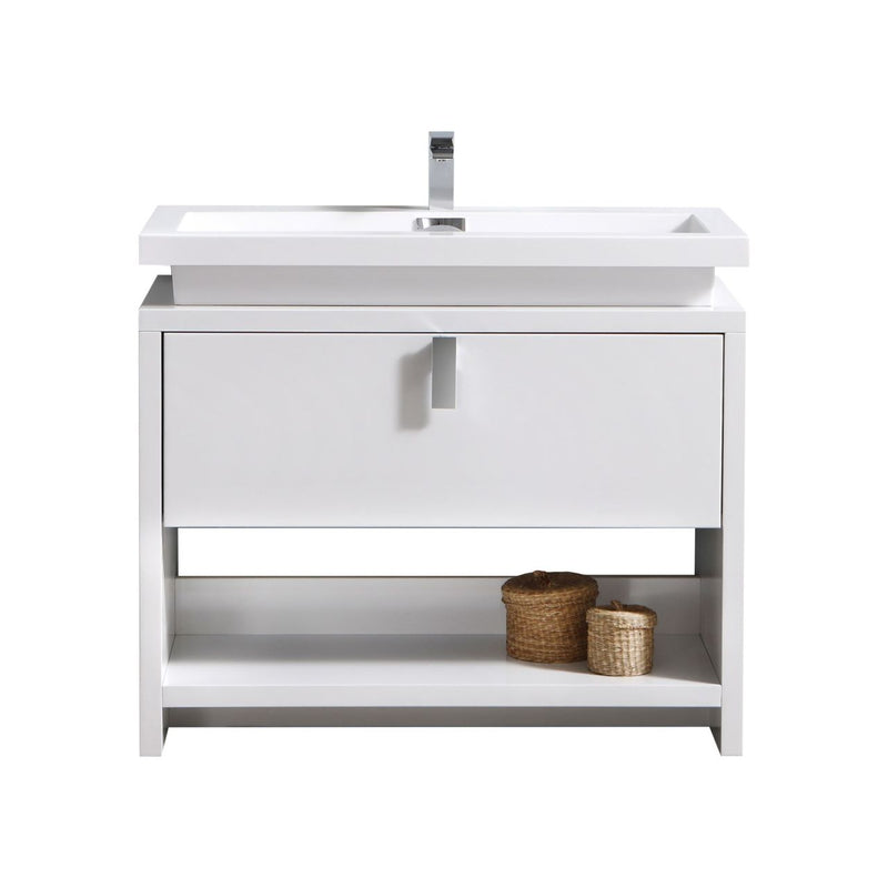 KubeBath Levi 40" Modern Freestanding Bathroom Vanity with Cubby Hole