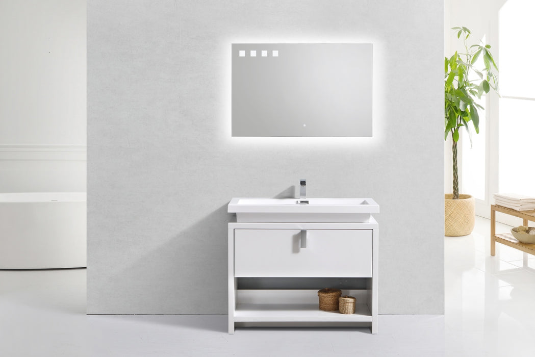 KubeBath Levi 40" Modern Bathroom Vanity with Cubby Hole