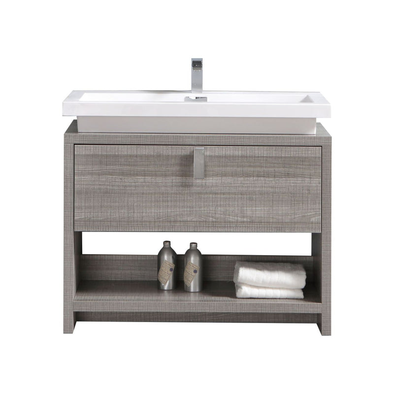 KubeBath Levi 40" Modern Freestanding Bathroom Vanity with Cubby Hole