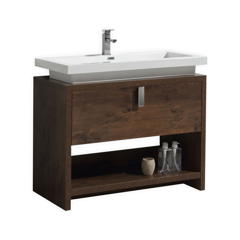 KubeBath Levi 40" Modern Freestanding Bathroom Vanity with Cubby Hole