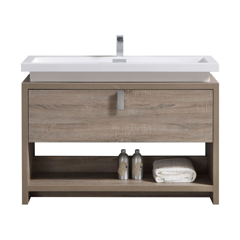 KubeBath Levi 48" Modern Freestanding Bathroom Vanity with Cubby Hole