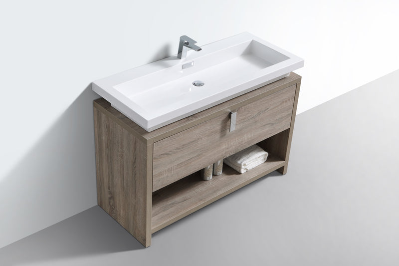 KubeBath Levi 48" Modern Freestanding Bathroom Vanity with Cubby Hole