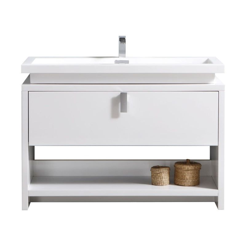 KubeBath Levi 48" Modern Freestanding Bathroom Vanity with Cubby Hole