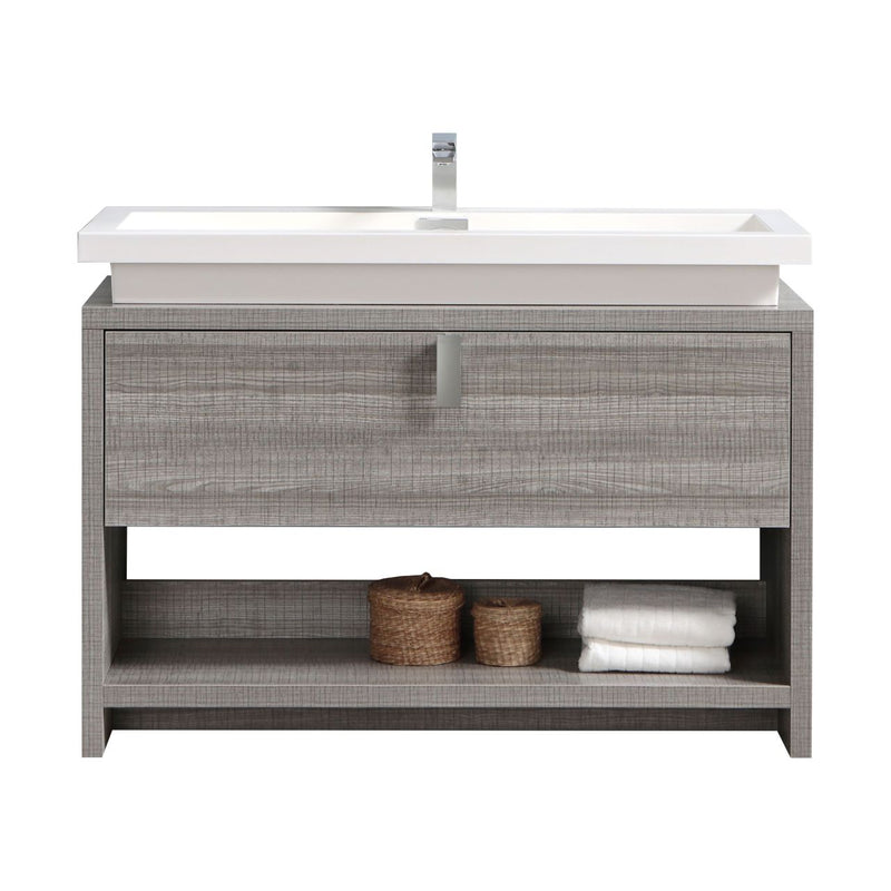 KubeBath Levi 48" Modern Freestanding Bathroom Vanity with Cubby Hole
