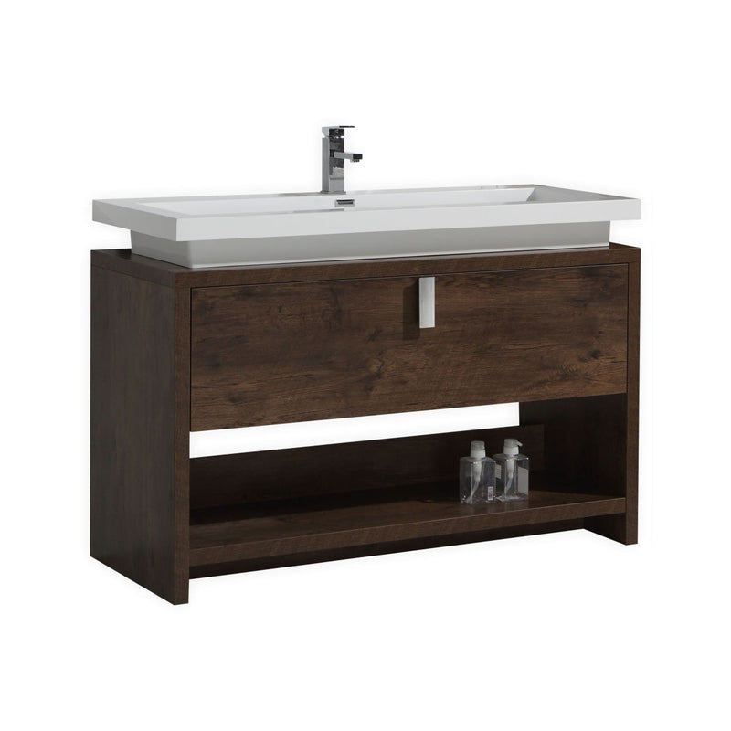 KubeBath Levi 48" Modern Freestanding Bathroom Vanity with Cubby Hole