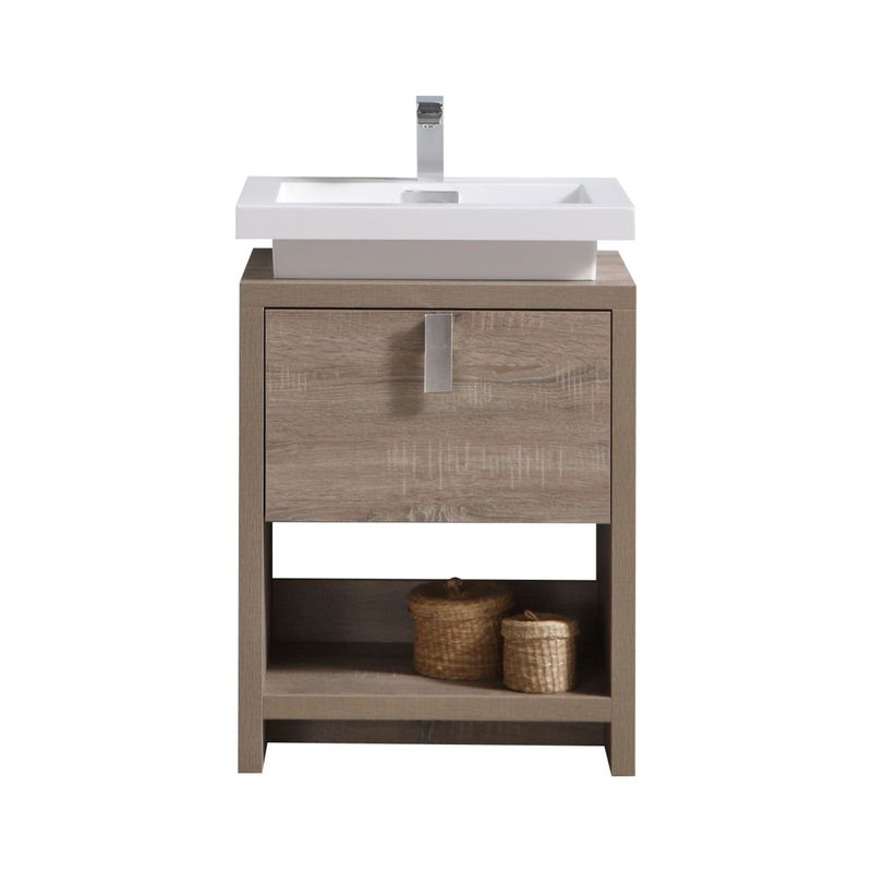 KubeBath Levi 24" Modern Freestanding Bathroom Vanity with Cubby Hole