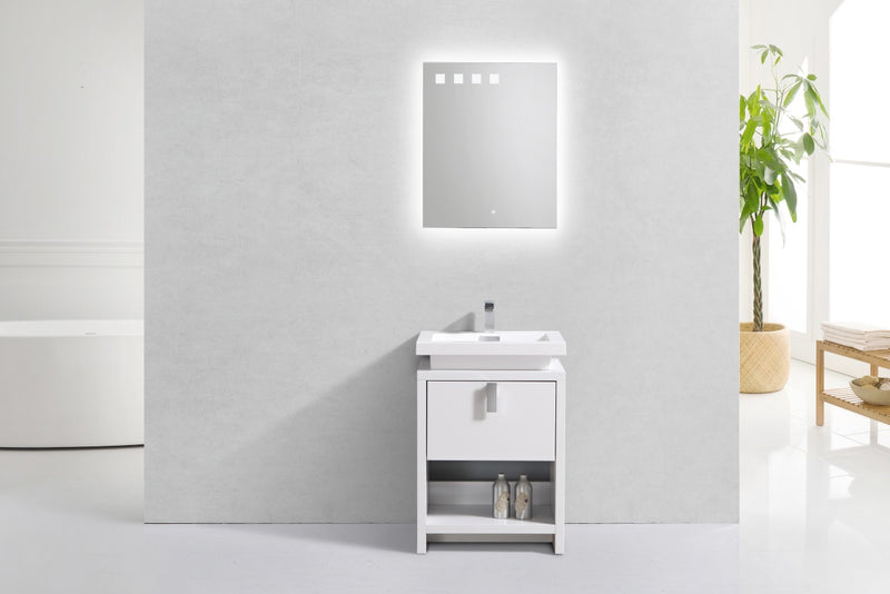 KubeBath Levi 24" Modern Freestanding Bathroom Vanity with Cubby Hole