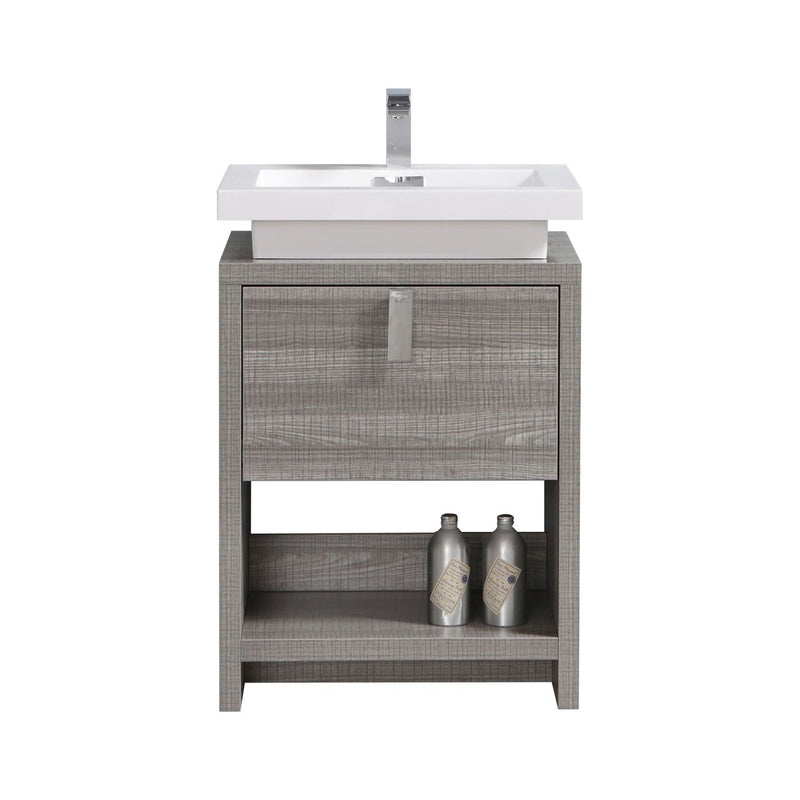 KubeBath Levi 24" Modern Freestanding Bathroom Vanity with Cubby Hole
