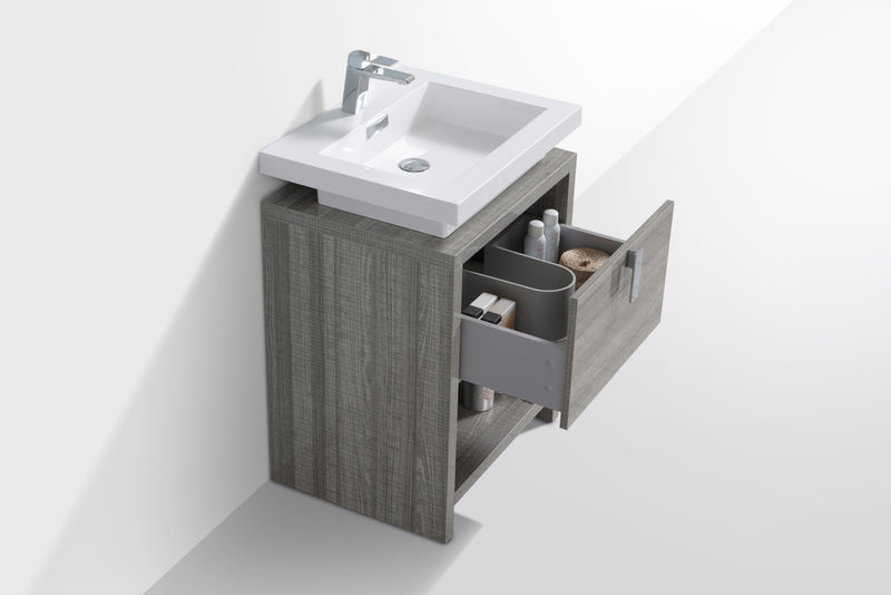KubeBath Levi 24" Modern Freestanding Bathroom Vanity with Cubby Hole