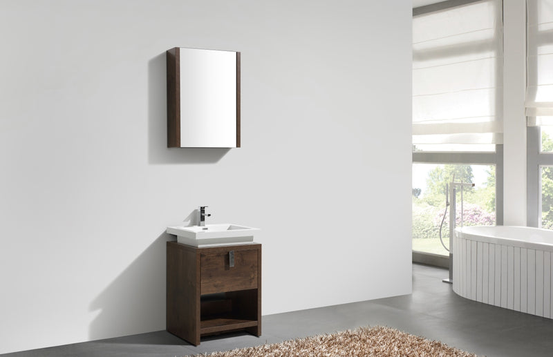 KubeBath Levi 24" Modern Freestanding Bathroom Vanity with Cubby Hole