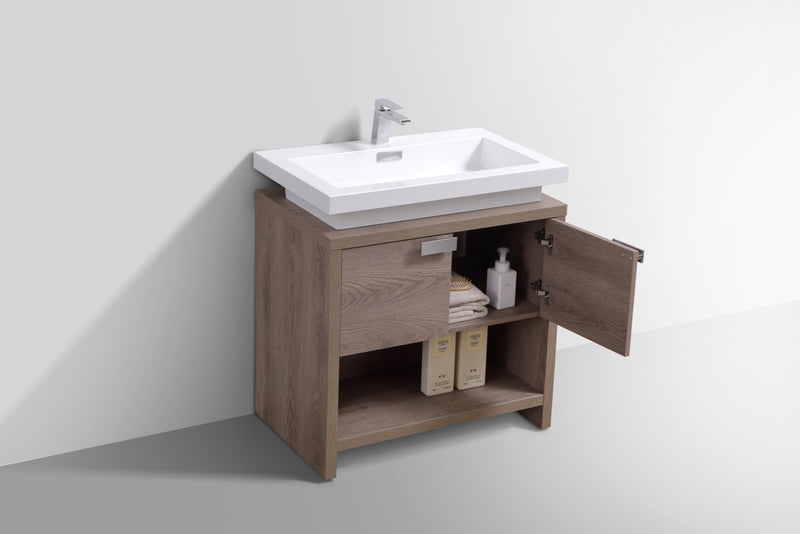 KubeBath Levi 32" Modern Freestanding Bathroom Vanity with Cubby Hole