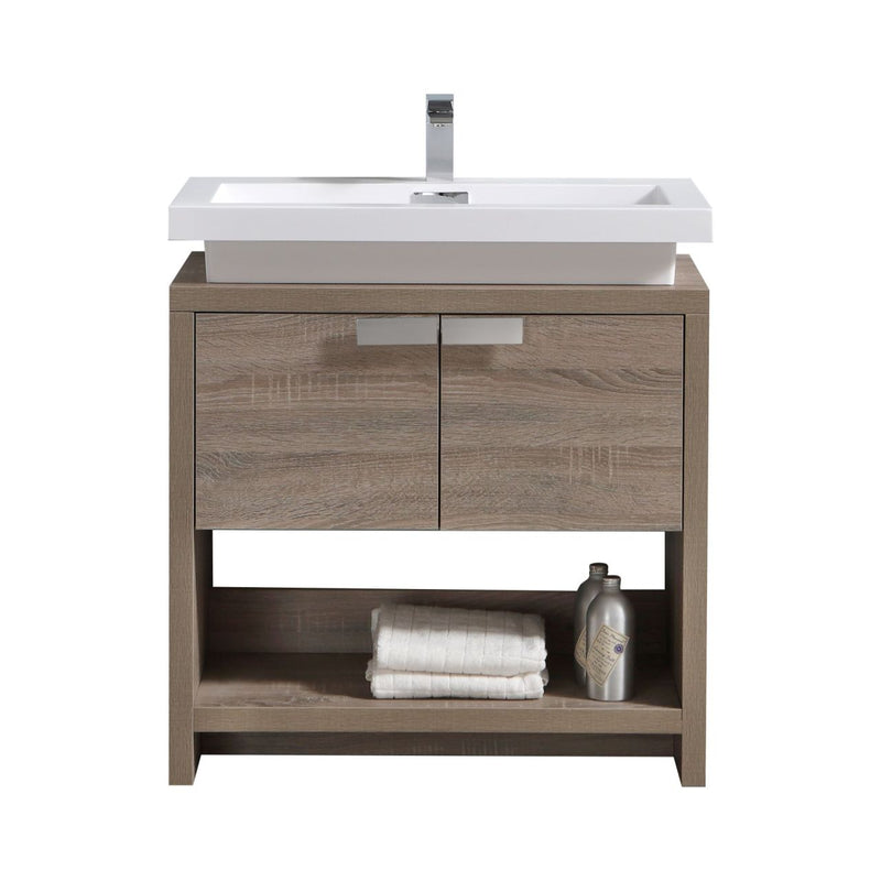 KubeBath Levi 32" Modern Freestanding Bathroom Vanity with Cubby Hole