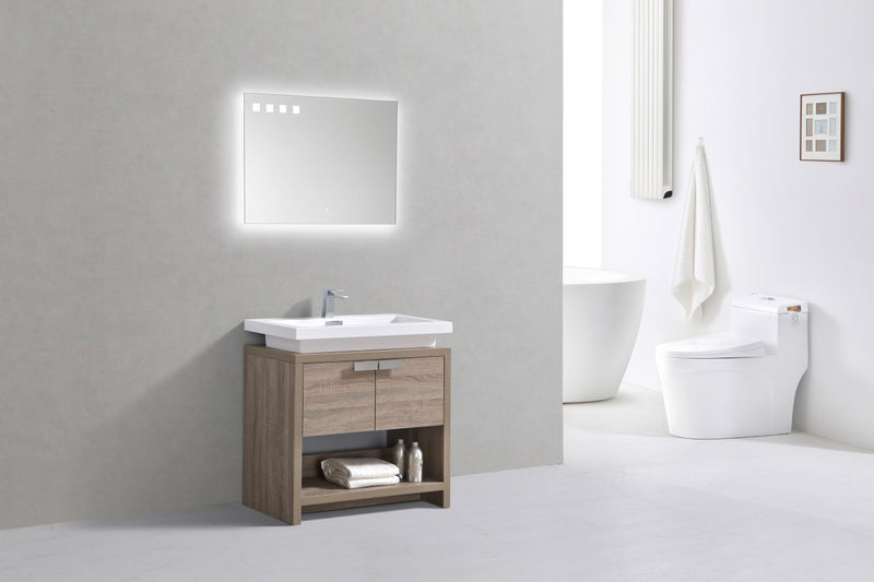 KubeBath Levi 32" Modern Freestanding Bathroom Vanity with Cubby Hole