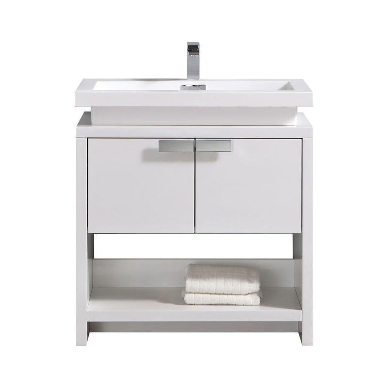 KubeBath Levi 32" Modern Freestanding Bathroom Vanity with Cubby Hole