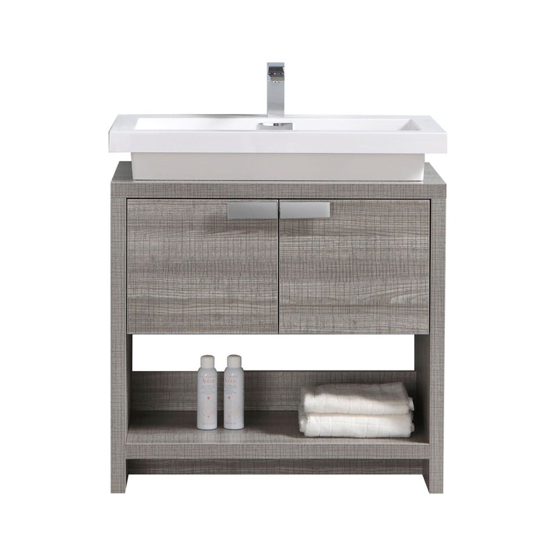 KubeBath Levi 32" Modern Freestanding Bathroom Vanity with Cubby Hole