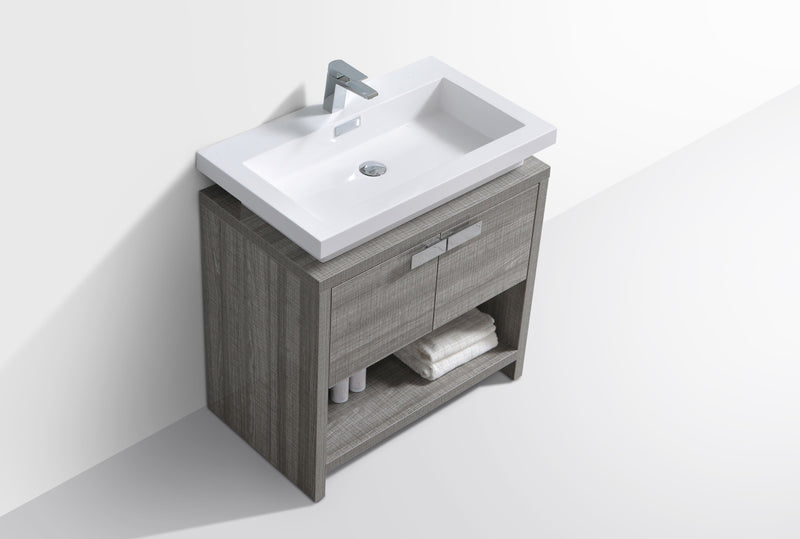 KubeBath Levi 32" Modern Freestanding Bathroom Vanity with Cubby Hole