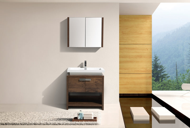 KubeBath Levi 32" Modern Freestanding Bathroom Vanity with Cubby Hole