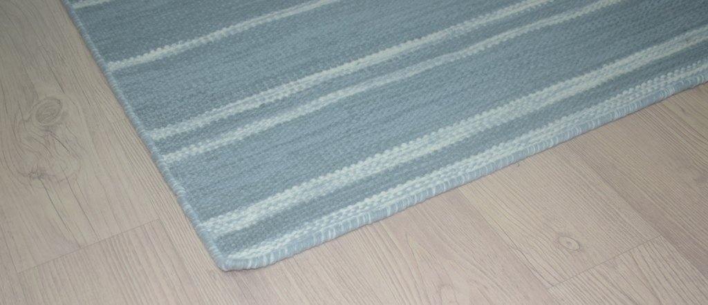 Madrid Wool Flatweave Blue/Grey Rug - Organic Weave - Rise
