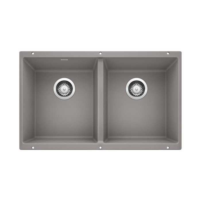 Blanco PRECIS U 2 Double Bowl SILGRANIT Undermount Kitchen Sink — Rise