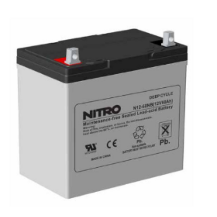 NITRO N12-60NB 12V, 60AH Valve Regulated Lead-Acid Battery