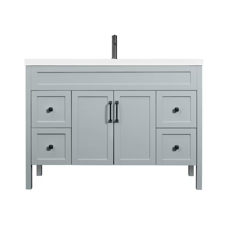 Luxo Marbre NORD Freestanding 49" Vanity with 2 Doors and 4 Drawers Shaker-Style, with Sink MAG 4922-1-107S