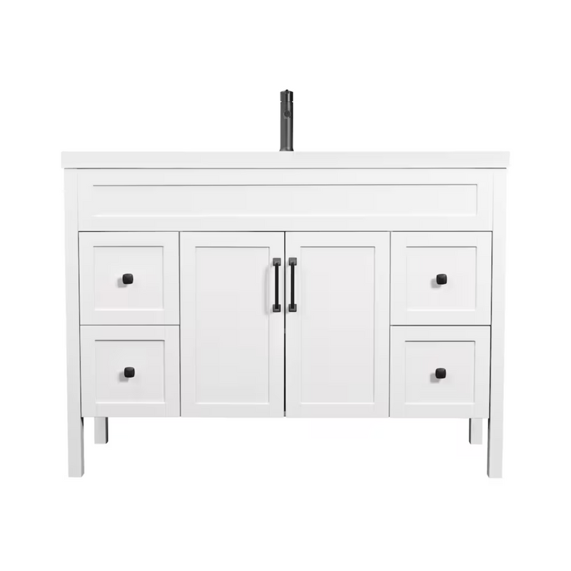 Luxo Marbre NORD Freestanding 49" Vanity with 2 Doors and 4 Drawers Shaker-Style, with Sink MAG 4922-1-107S