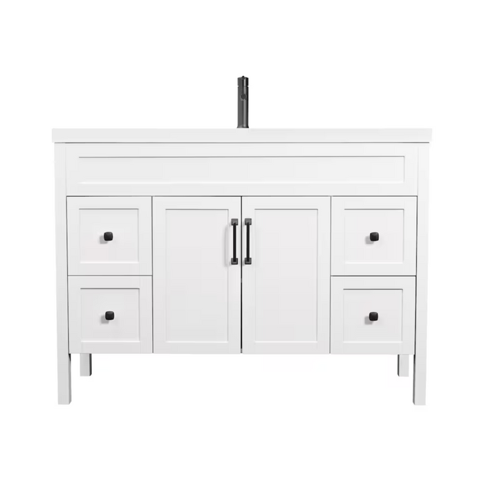 Luxo Marbre NORD Free-Standing 49" Vanity with 2 Doors and 4 Drawers Shaker-Style, with Sink MAG 4922-1-107S