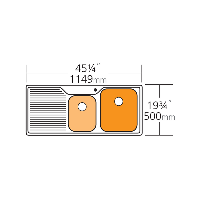 Oliveri WESP921 Canberra Collection Stainless Steel Kitchen Sink