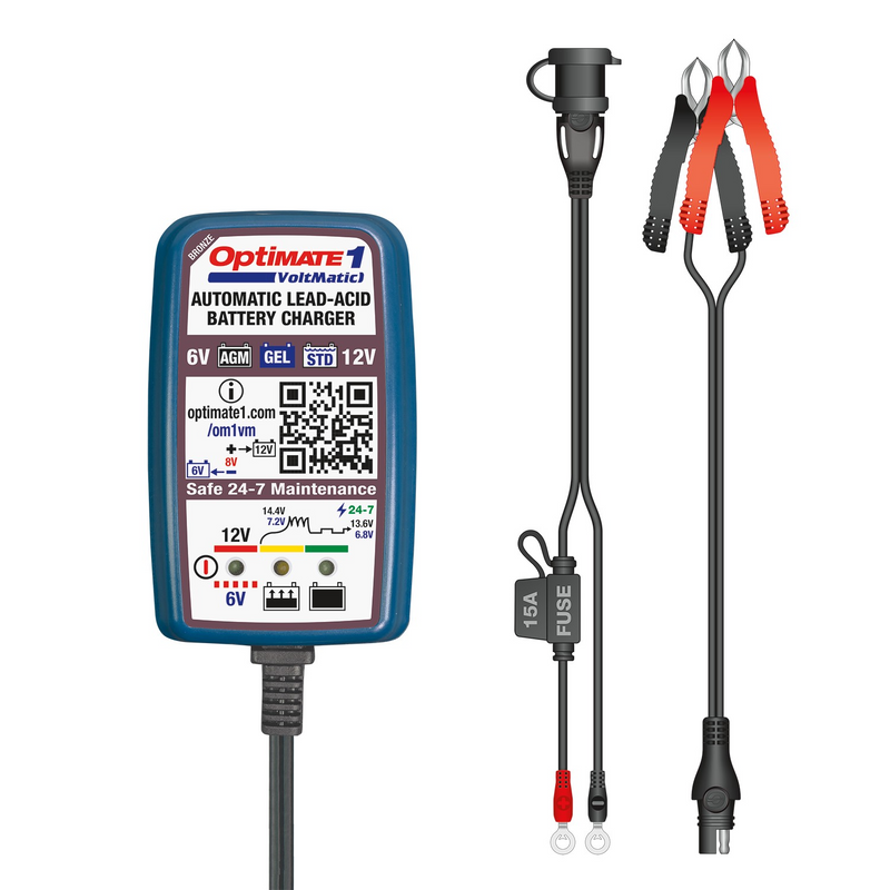 OptiMATE 1 Voltmatic TM-401V2 BRONZE Series: 4-step 6V / 12V 0.6A Battery Charger