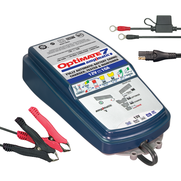 OptiMATE 7 AmpMatic, TM-255, 9-step 12V 10A Battery Saving Charger-Tester-Maintainer