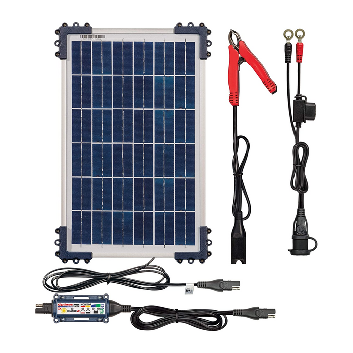 OptiMATE TM-522-D1 Solar Duo + 10W Solar Panel - 6-Step 12V / 12.8V 0.83A Sealed Solar Battery Saving Charger & Maintainer