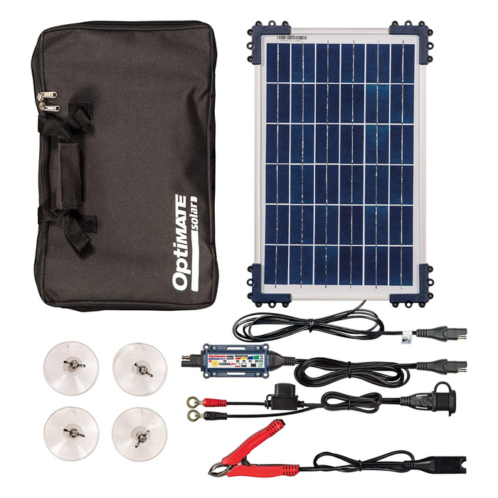 OptiMATE TM-522-D1TK Solar Duo 10W Travel Kit - 6-Step 12V / 12.8V 0.83A Sealed Solar Battery Saving Charger & Maintainer