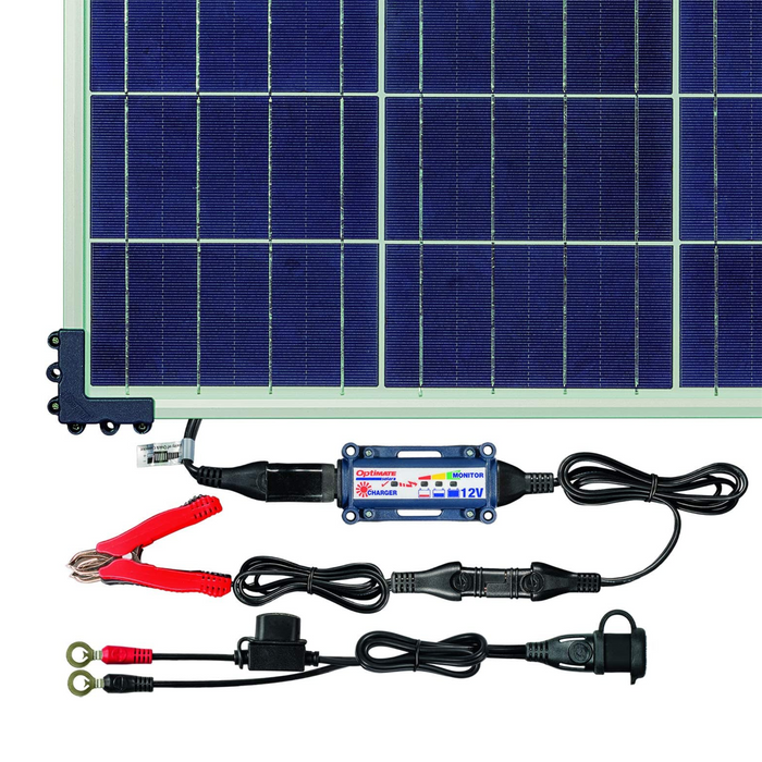 OptiMATE TM-523-8 SOLAR + 80W Solar Panel, Solar Pulse Charger, Tester & Maintainer for 12V batteries