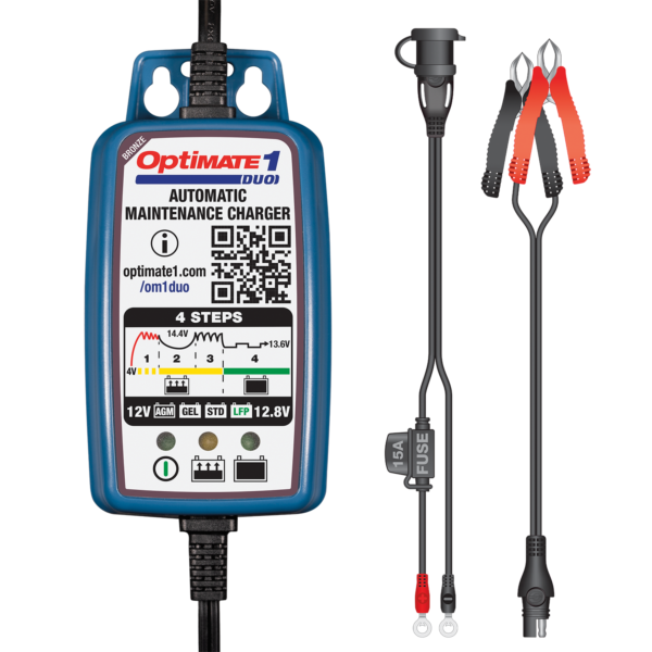 OptiMATE 1 DUO TM-409 BRONZE Series: 4-step 12V / 12.8V 0.6A Battery Charger