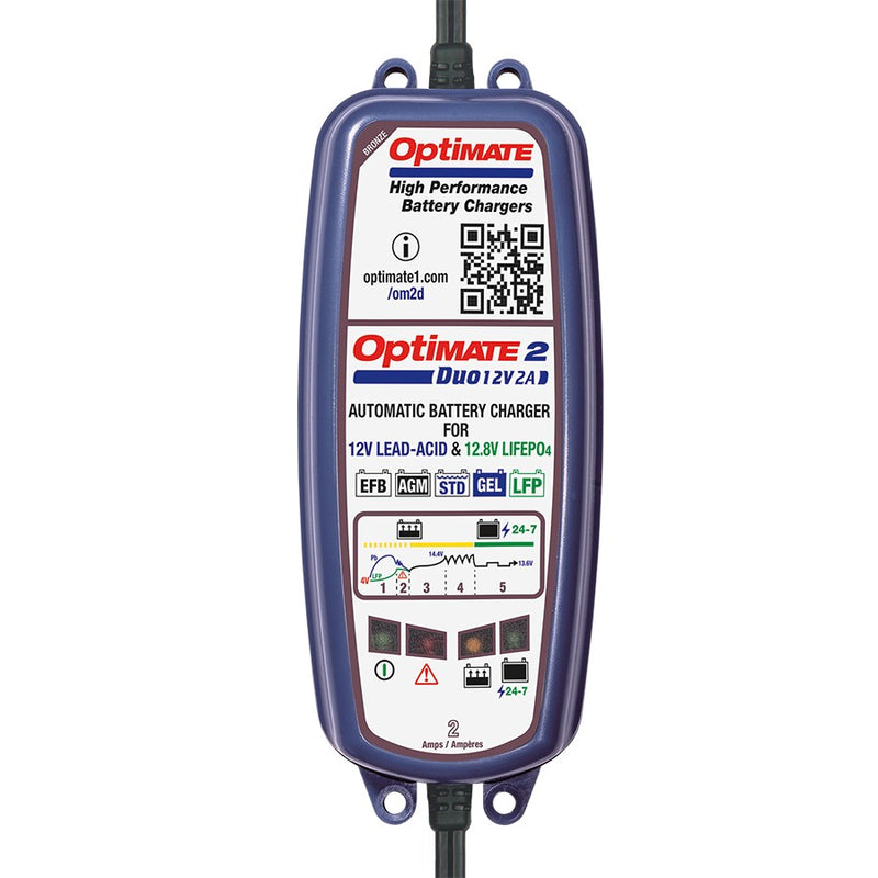 OptiMATE 2 DUO TM-551 BRONZE Series 5-step 12V / 12.8V 2A Sealed Battery Maintainer