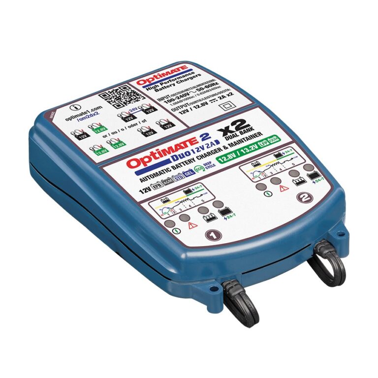 OptiMate 2 DUO x 2 Bank, TM-571, Bronze Series: 5-Step 2X 12V / 12.8V 2A Sealed Battery Charger & Maintainer