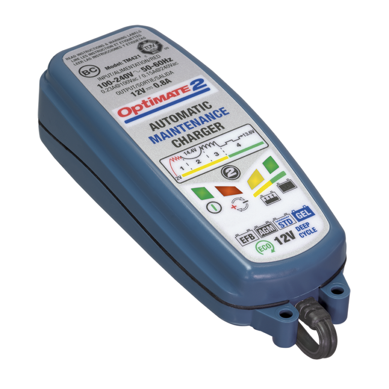 OptiMATE 2, TM-421, 4-step 12V 0.8A Battery Charger-Maintainer