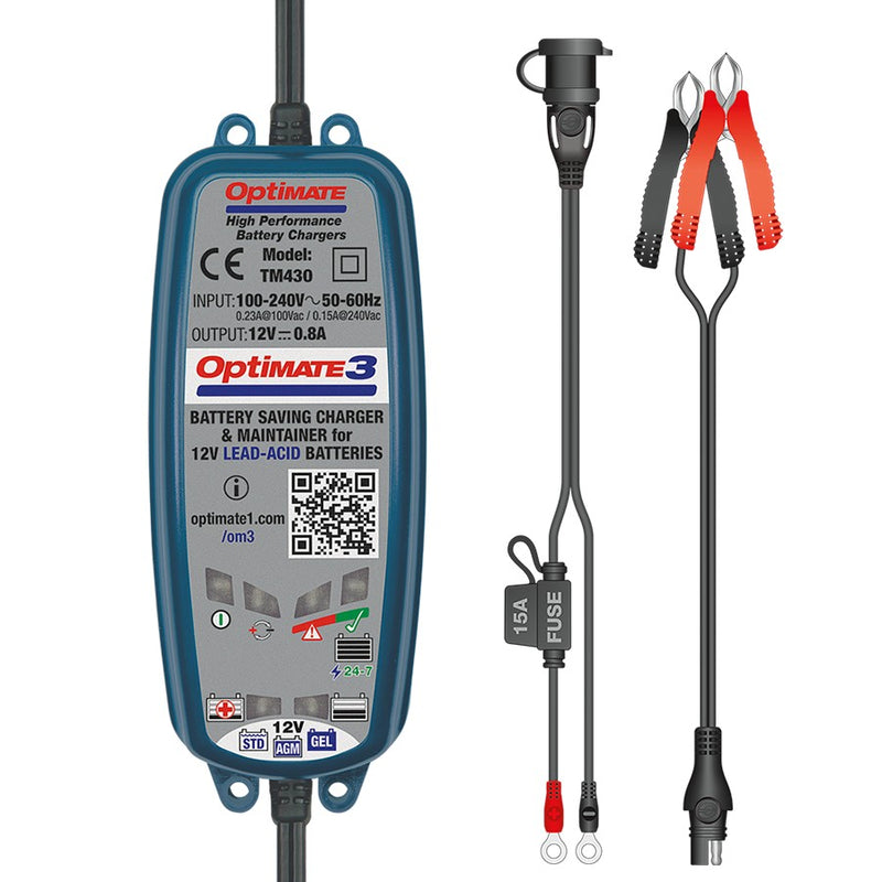OptiMate 3 TM-431 7-Step 12V 0.8A Battery Saving Charger-Tester-Maintainer