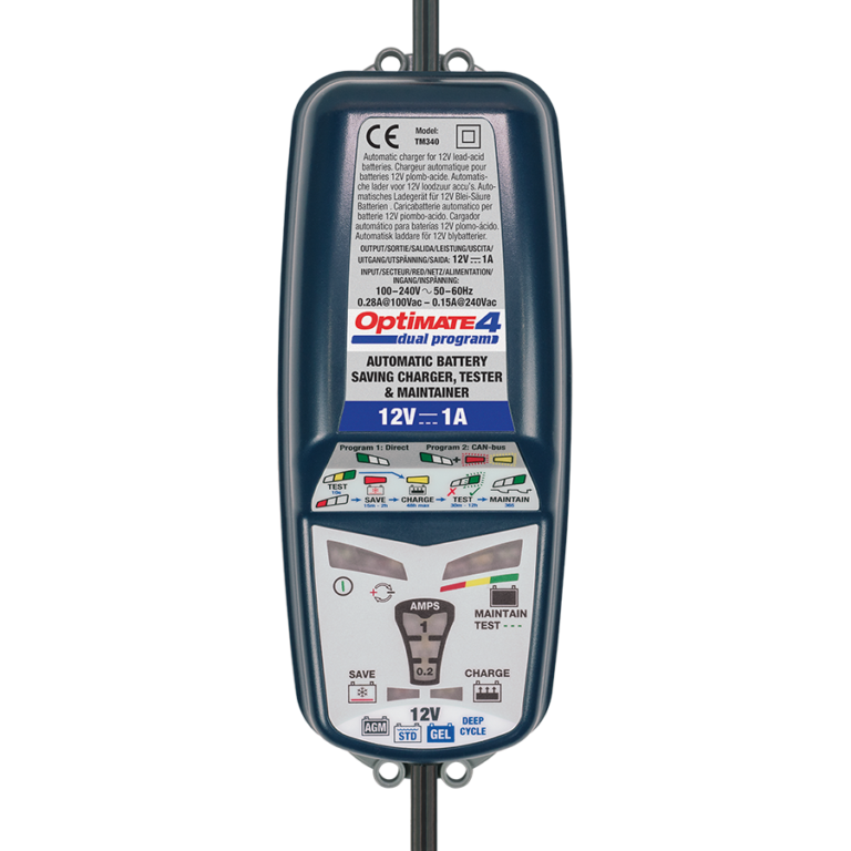 OptiMATE 4 Dual, TM-341, Program 9-step 12V 1A Battery Saving Charger-Tester-Maintainer
