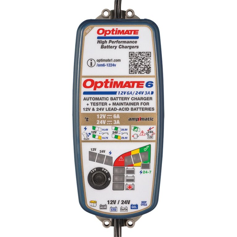OptiMATE 6 12V/24V - 12V 6A / 24V 3A, Model TM381, Gold Series High Performance Battery Charger & Maintainer for Deep Cycle Batteries