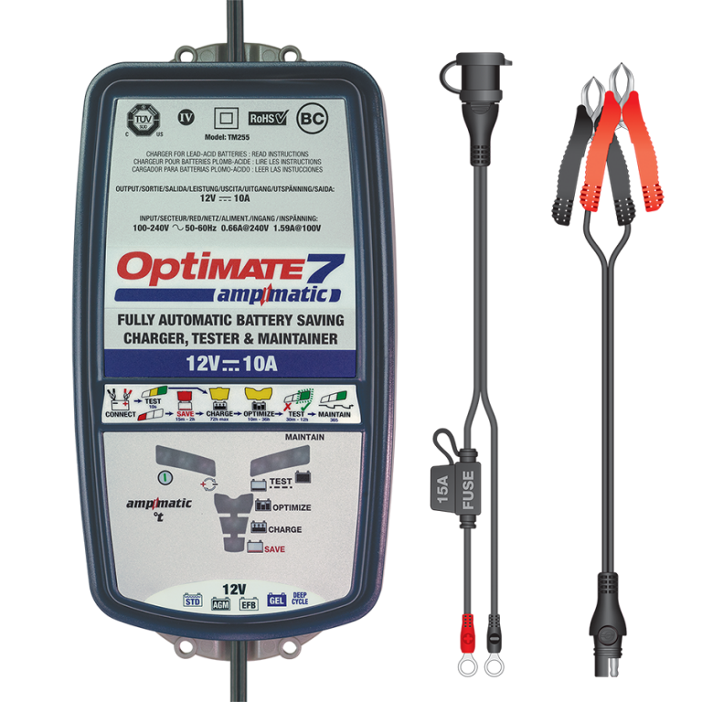 OptiMATE 7 AmpMatic, TM-255, 9-step 12V 10A Battery Saving Charger-Tester-Maintainer