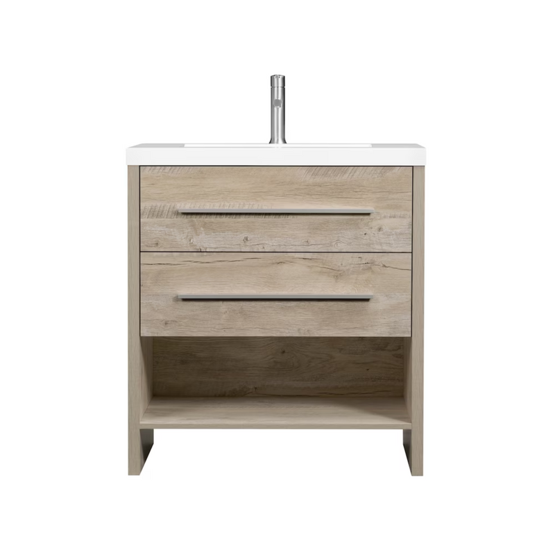Luxo Marbre RELAX Freestanding 31 inch Vanity, 2 Drawers, 1 Open Shelf, with Sink MAG 3122-1-107S