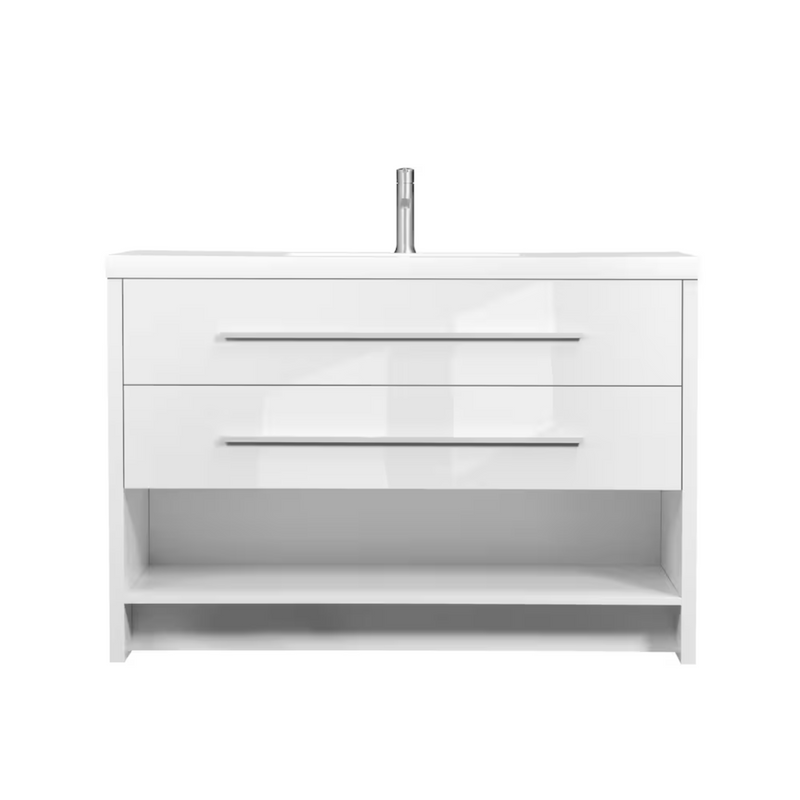 Luxo Marbre RELAX Freestanding 49 inch Vanity, 2 Drawers, 1 Open Shelf, with Sink MAG 4922-1-107S