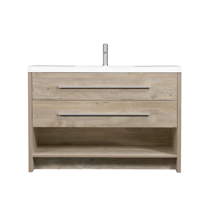Luxo Marbre RELAX Freestanding 49 inch Vanity, 2 Drawers, 1 Open Shelf, with Sink MAG 4922-1-107S