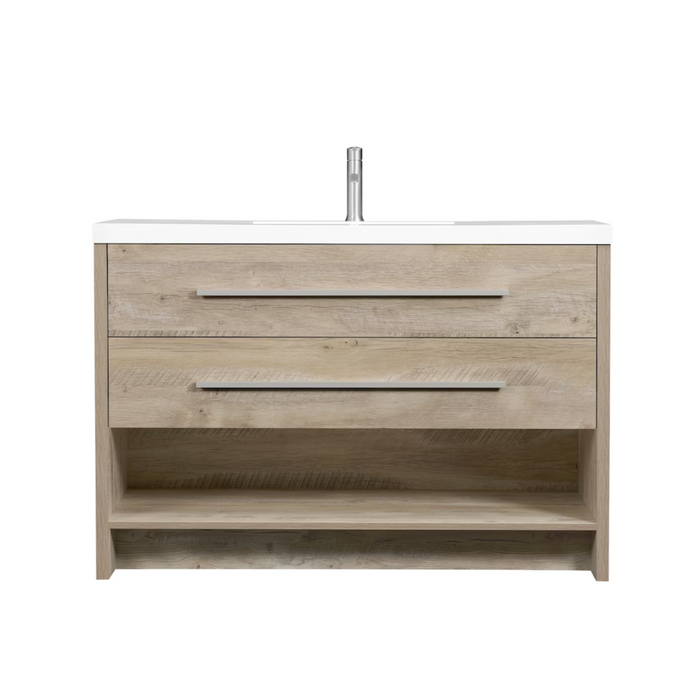 Luxo Marbre RELAX Free-Standing 49 inch Vanity, 2 Drawers, 1 Open Shelf, with Sink MAG 4922-1-107S