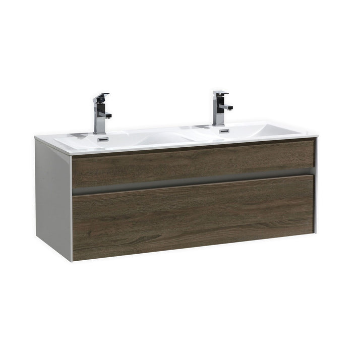 KubeBath Fitto 48" Double Sink Wall Mount Modern Bathroom Vanity