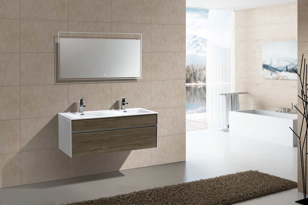 KubeBath Fitto 48" Double Sink Wall Mount Modern Bathroom Vanity
