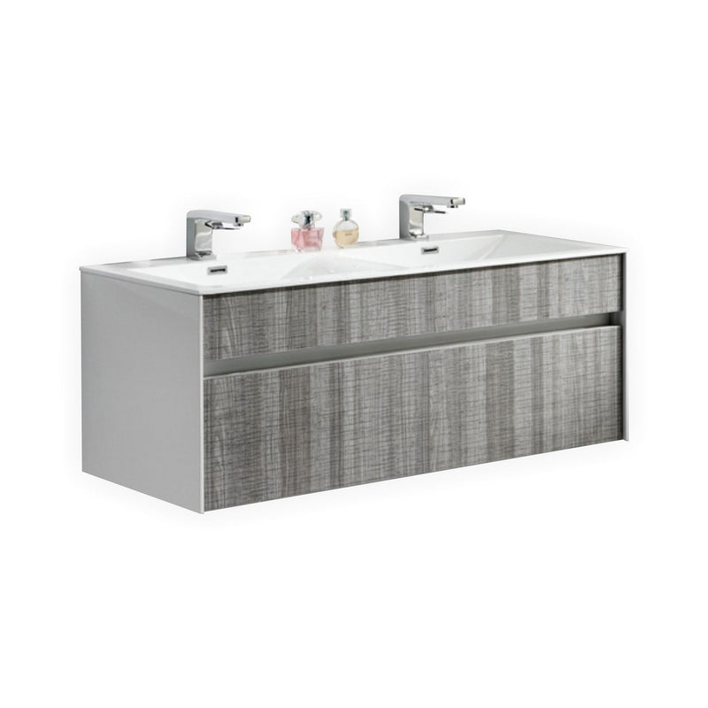 KubeBath Fitto 48" Double Sink Wall Mount Modern Bathroom Vanity